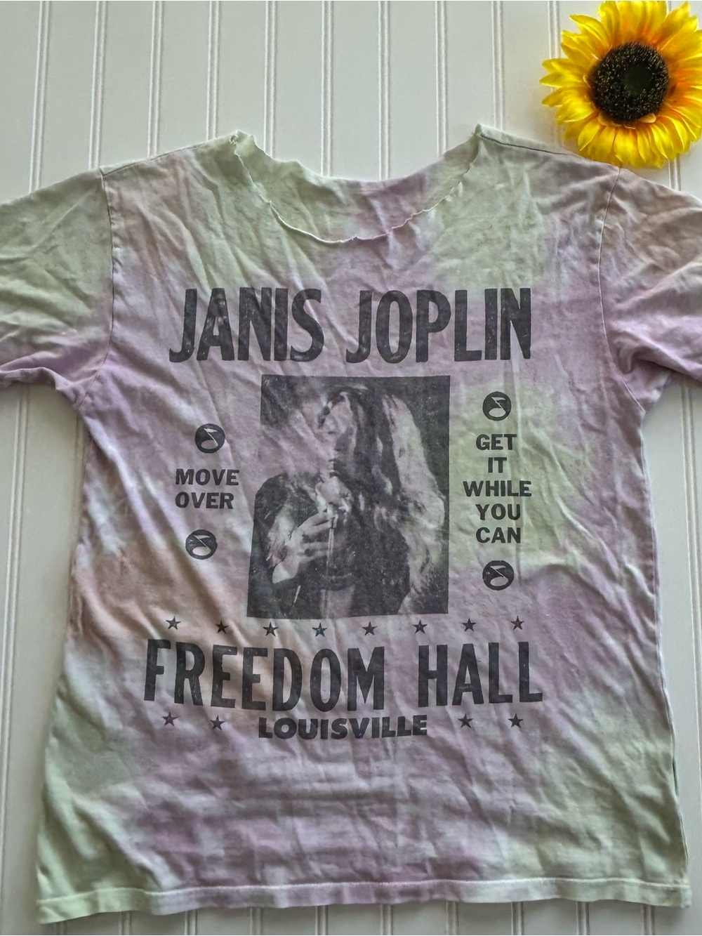 Janis Joplin Freedom Hall Tie-Dye Short Sleeve Tee - Band T Shirt Womens Size S